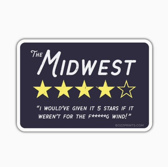 Midwest Review Sticker by Bozz Prints