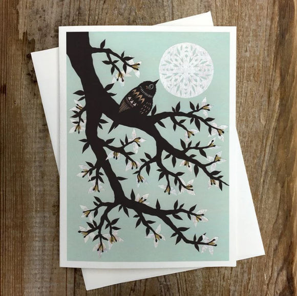 Mingling with Moon Blossoms Greeting Card by Angie Pickman