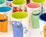 Small Teal Monster Cup by Tim McMahon