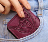Mariposas Leather Card Holder by Oberon Design