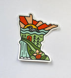Minnesota Line Drawing Sticker by Bottlebrush Graphics