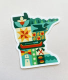 Minnesota Quilt Pattern Sticker by Bottlebrush Graphics