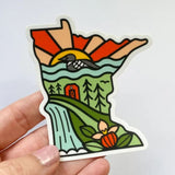 Minnesota Line Drawing Sticker by Bottlebrush Graphics
