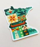 Minnesota Quilt Pattern Sticker by Bottlebrush Graphics