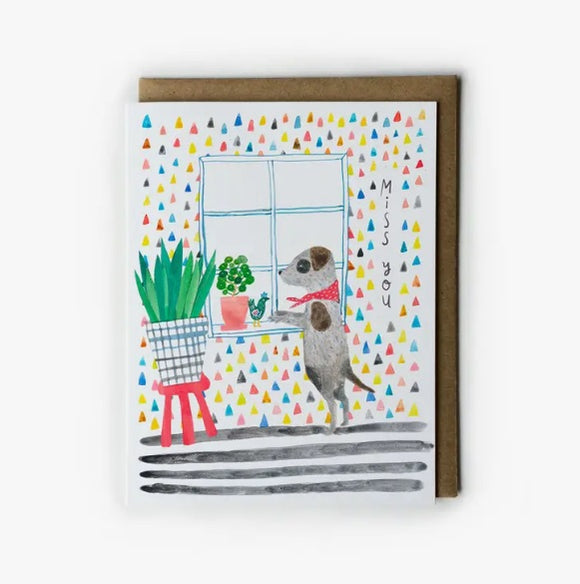 Doggie Miss You Greeting Card by Honeyberry Studios