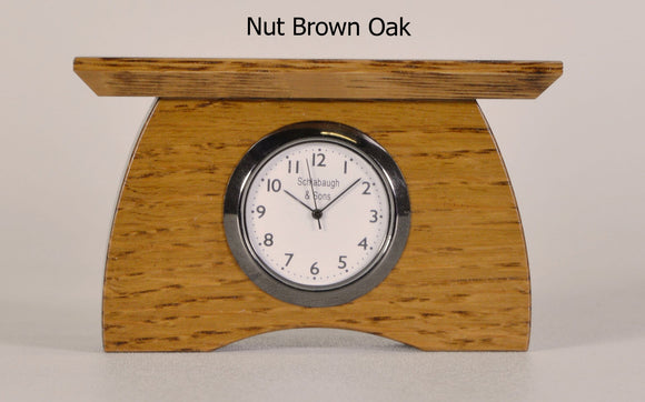 Mini Mantel Clock Style #13 - Oak/Nut Brown Oak by Schlabaugh & Sons