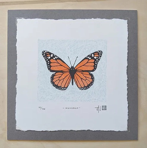 Monarch Silkscreen Print by Allison and Jonathan Metzger