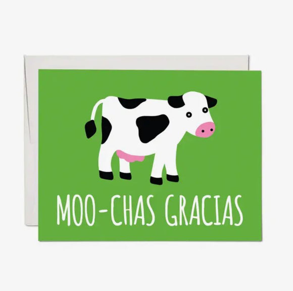 Moo-chas Gracias Blank Greeting Card by Mr. Sogs