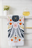 Moody Floral Tea Towel by Gingiber