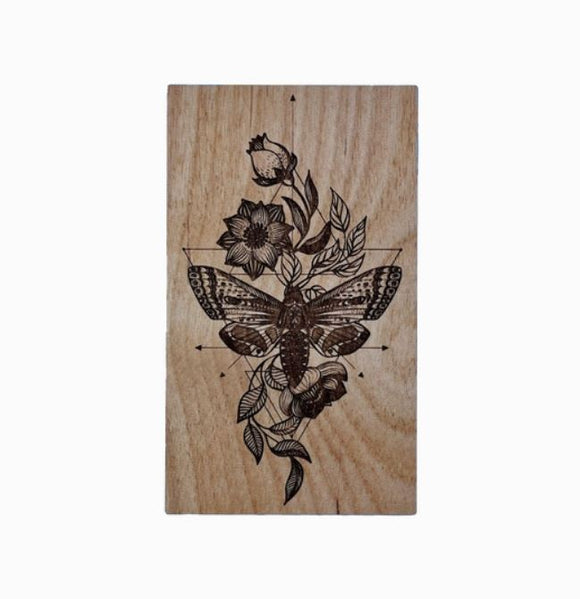 Floral Moth Tarot Box by Woodcutts