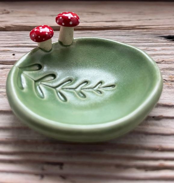 Mushroom and Fern Ring Dish by Tasha McKelvey
