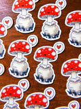 Mushroom Love Sticker by Cat Rocketship