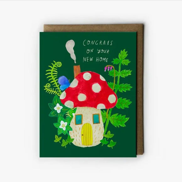 Mushroom Housewarming Greeting Card by Honeyberry Studios