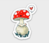 Mushroom Love Sticker by Cat Rocketship