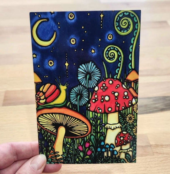 Mushrooms Postcard by Sarah Angst