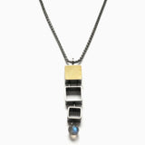 Three Small Squares Necklace by Ashka Dymel