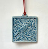 Nesting Jay Tile Ornament by Whistling Frog