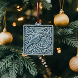 Nesting Jay Tile Ornament by Whistling Frog