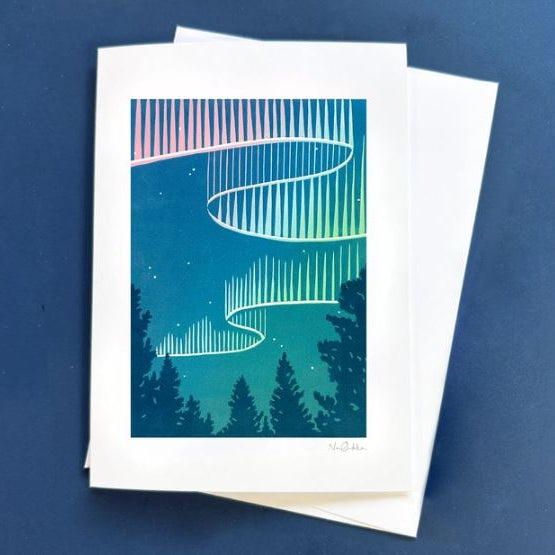 Northern Lights Card by Nan Onkka