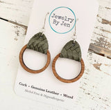 Wood Hoop Earrings: Olive Braided by Jewelry By Jen