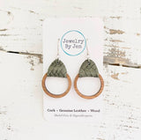 Wood Hoop Earrings: Olive Braided by Jewelry By Jen