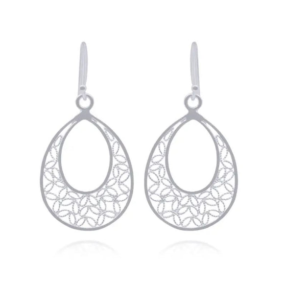 Onesa Small Silver Filigree Earrings by Olmox Fine Filigree Jewelry