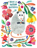 Opossum Birthday Greeting Card by Honeyberry Studios