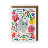 Opossum Birthday Greeting Card by Honeyberry Studios