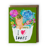 Orange Tabby Cat in Book Bag Greeting Card by Honeyberry Studios
