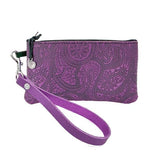 Paisley Leather Wristlet by Oberon Design