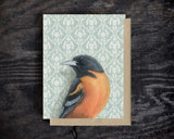 Oriole Blank Greeting Card by Emily Uchytil