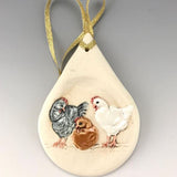 Three French Hens Ornament by Jen Stein