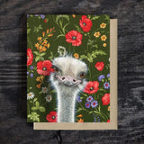 Ostrich Blank Greeting Card by Emily Uchytil
