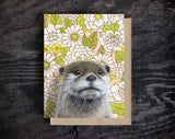 Otter Blank Greeting Card by Emily Uchytil