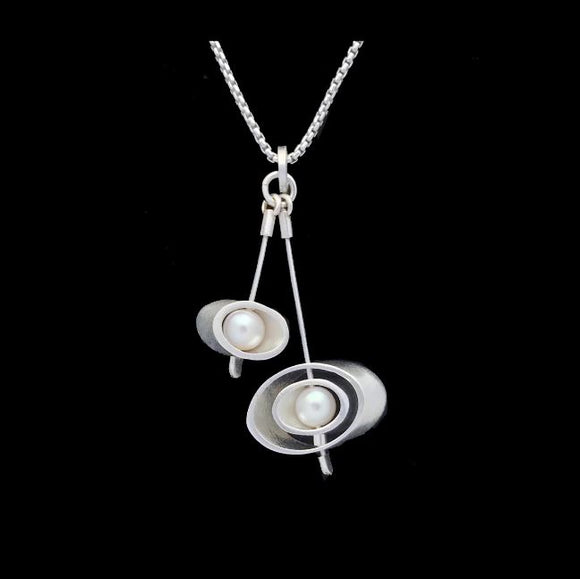 Pearl Diptych Ovals Necklace by Kenneth Pillsworth