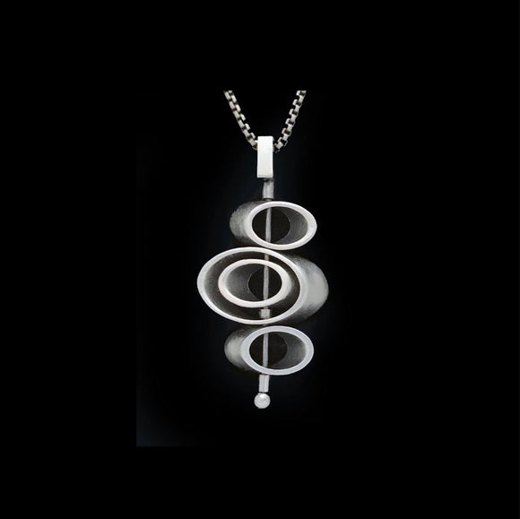 Vertical Spinning Ovals Necklace by Kenneth Pillsworth