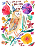 Barn Owl Birthday Greeting Card by Honeyberry Studios