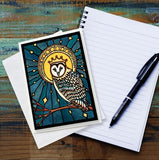 Owl Crown Greeting Card by Sarah Angst