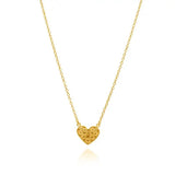 Paige Heart Medium Gold Filigree Necklace by Olmox Fine Filigree Jewelry