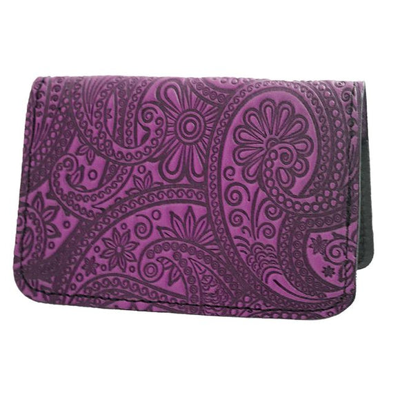Paisley Leather Card Holder by Oberon Design