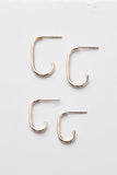 Paper Clip Hoop Earrings - Gold by Zuzko Jewelry