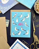 Party Gulls Birthday Greeting Card by Bird Mail Studio