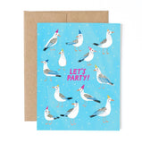 Party Gulls Birthday Greeting Card by Bird Mail Studio