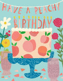 Peachy Birthday Greeting Card by Honeyberry Studios