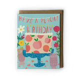 Peachy Birthday Greeting Card by Honeyberry Studios