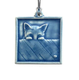 Peeking Kitty Tile Ornament by Whistling Frog