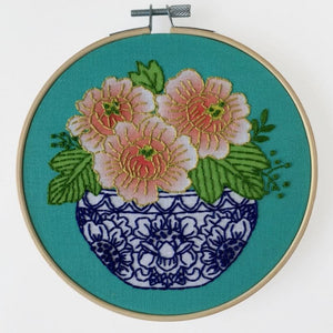 Peony Embroidery Kit by Rikrack Embroidery