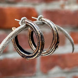 Warm Peony Classic Hoop Earrings by Merzatta Jewelry