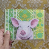 Pig Blank Greeting Card by Emily Uchytil