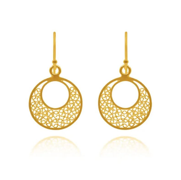Pile Small Gold Filigree Earrings by Olmox Fine Filigree Jewelry